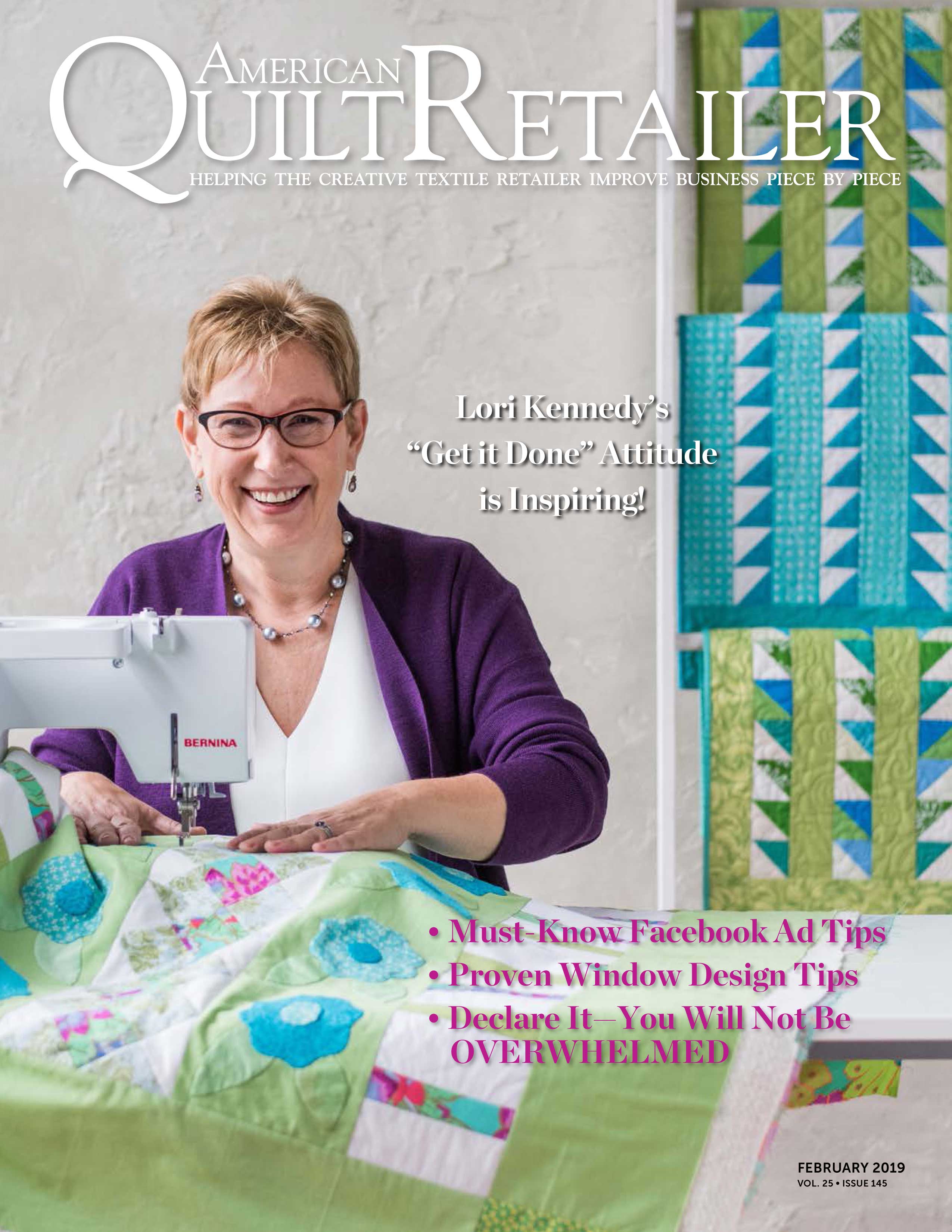 American Quilt Retailer: February 2019 Magazine cover