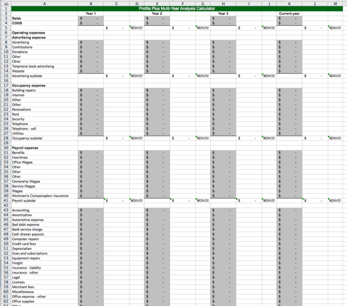 Multi-Year Analysis Calculator