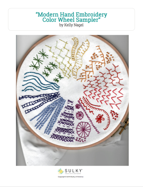Modern Hand Embroidery Color Wheel Sampler